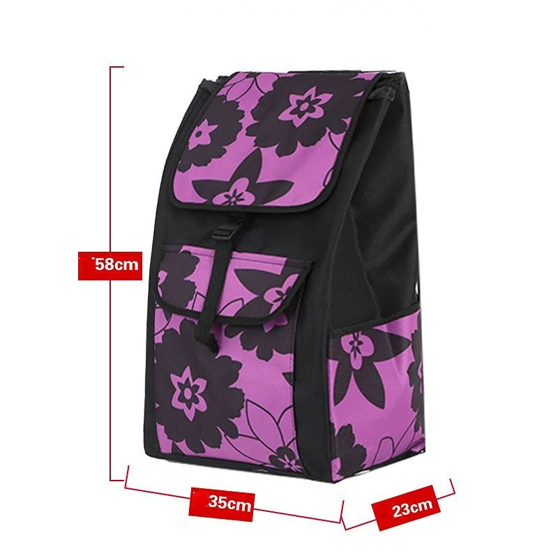 Big Universal Waterproof Shopping Cart Bag for Folding Trolley Cart Storage Bags Travel Carrier Foldable Clothes Bag with Pocket