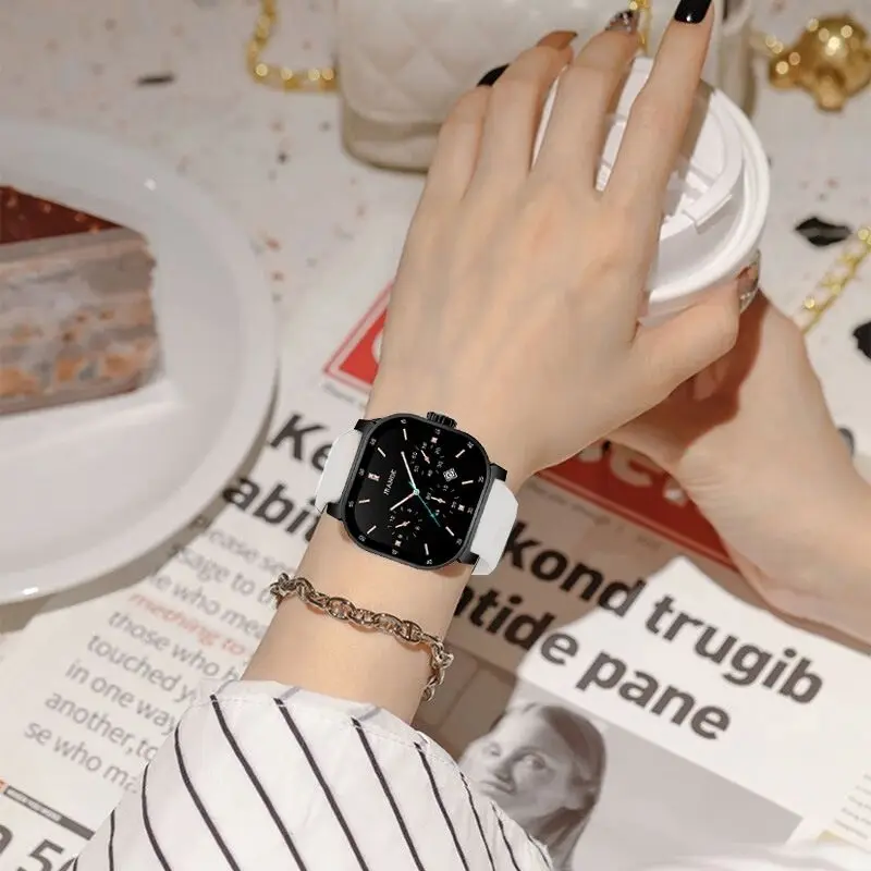 ساعة نسائية جديدة كوارتز فاخرة ومتطورة بحزام سيليكون أنيق ساعة يد عالية الجودة هدية رائعة للنساء #3