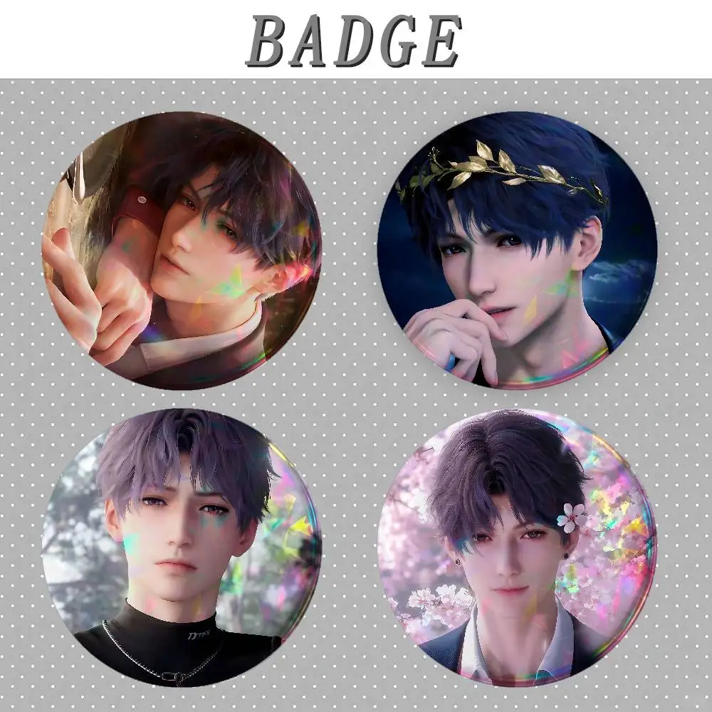Rafayel Love And Deepspace Badges Round Brooch Cute Cartoon Idol Cosplay Badges DIY Backpack Clothing Jewelry Pins