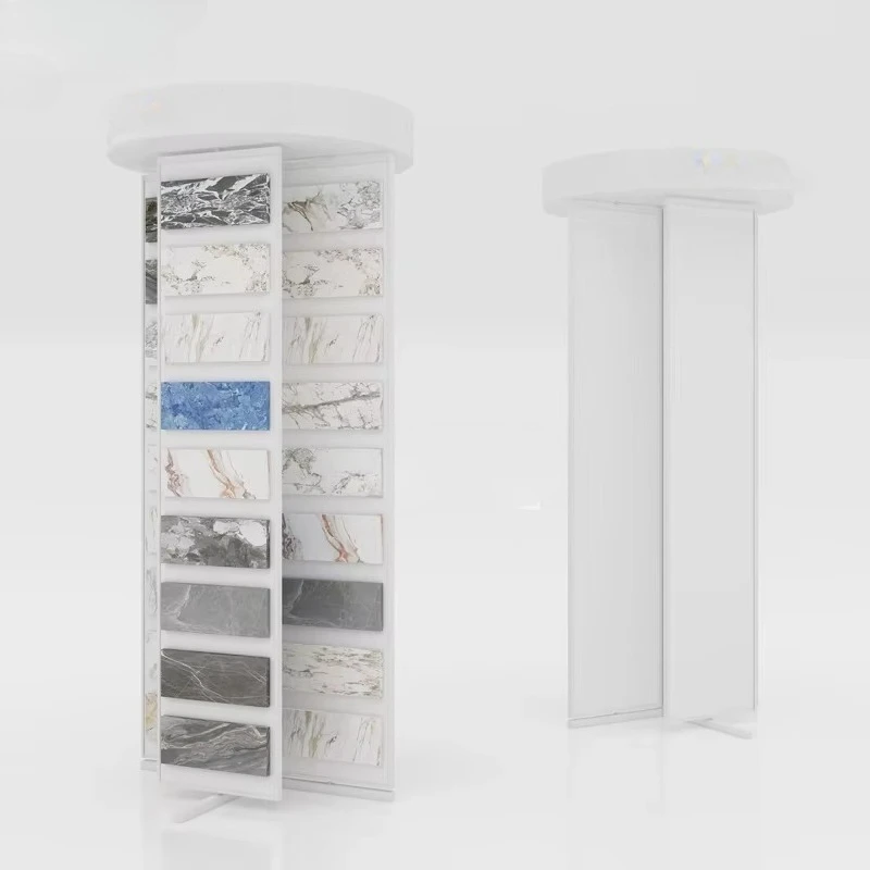 &c Customize Size Rotating Type Marble Quartz Granite Slab Mosaic Tile Sample Stone Display Rack for Showroom Usage