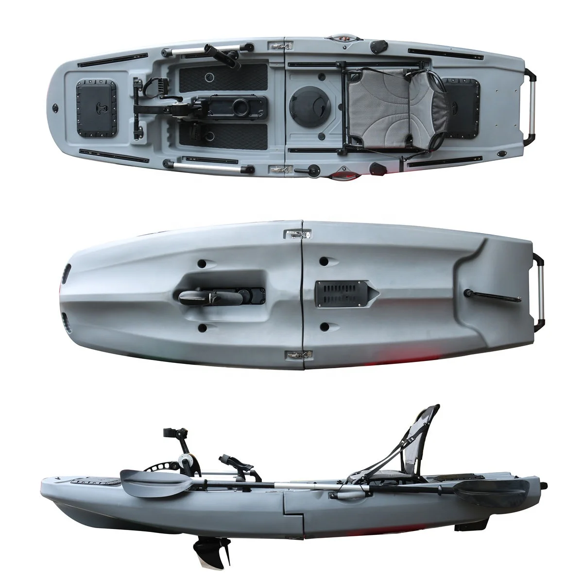 Vicking 2024 New 2 Sections Modular Detachable Popular 9.7ft One Person Single Seating Plastic Pedal Drive Fishing Kayak