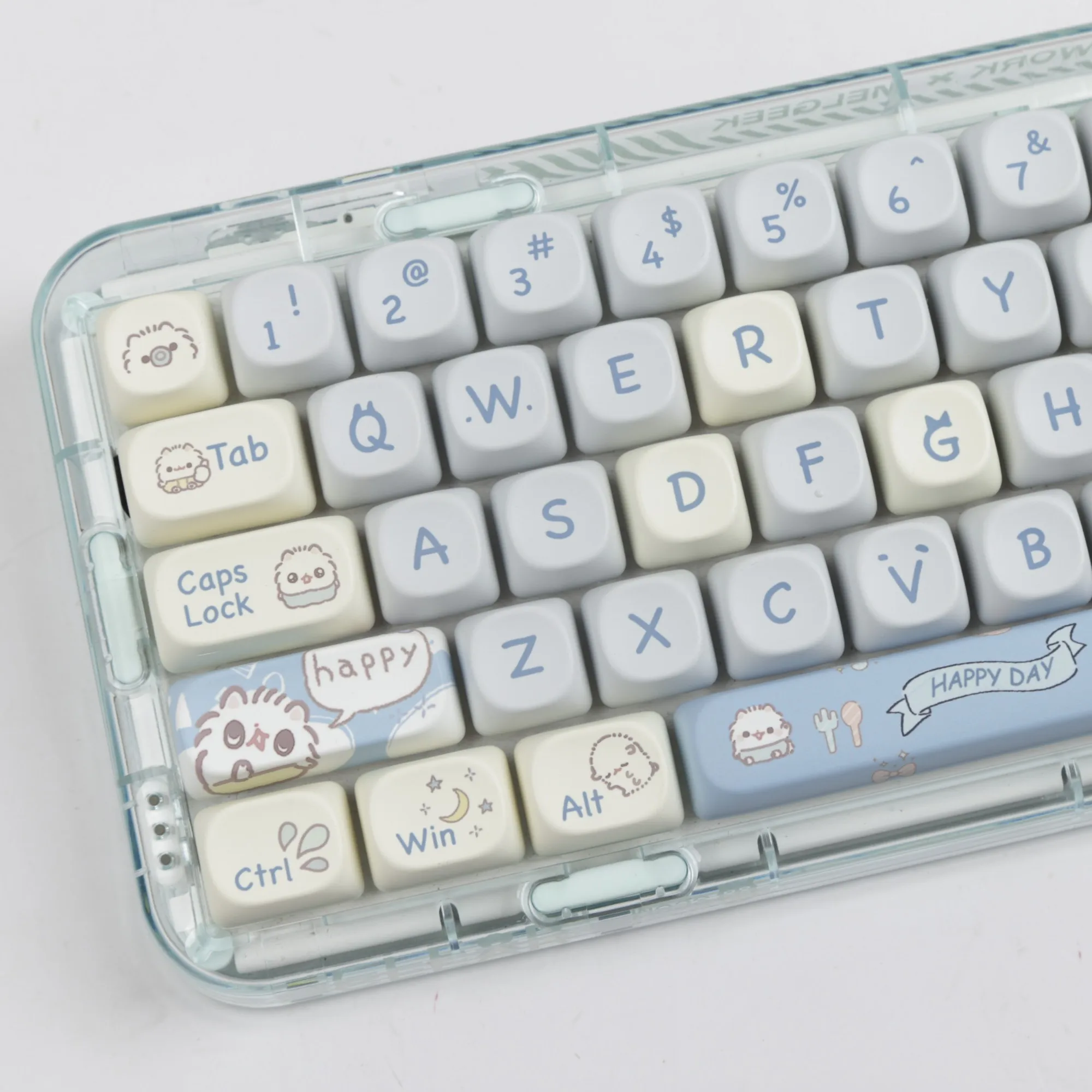 Imagem -04 - Teclado Mecânico Anime Keycaps Perfil Moa Pbt Keycaps Dye Sub Faça Você Mesmo Grupo Bonito Jogos 75 82 98 144 Chaves