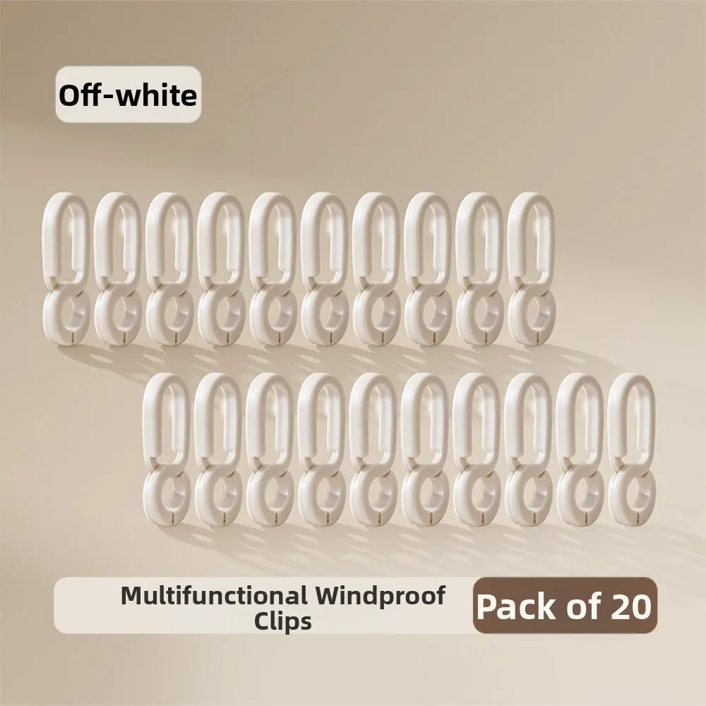 20pcs New PP Clothesline Clips Multi-functional No-Mark Clip Clothes Hanger Reusable Windproof Clothes Hangers Clothes Drying