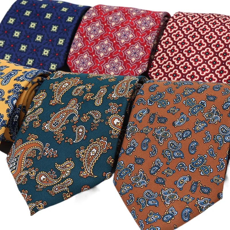 Super Soft Paisley Silk Ties Men Fashion 8cm Necktie For Men Wedding Business Meeting Gravata Colorful Novelty Printing neckties