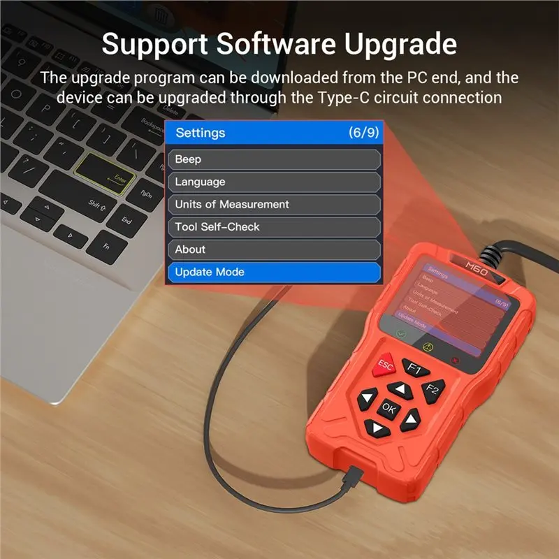 الماسح الضوئي M60 Obd2 الموثوق به للدراجات النارية والمركبة رمز الخطأ المجاني قراءة وحدة التحكم الإلكترونية إعادة تعيين DTC أداة تشخيص السيارات #6