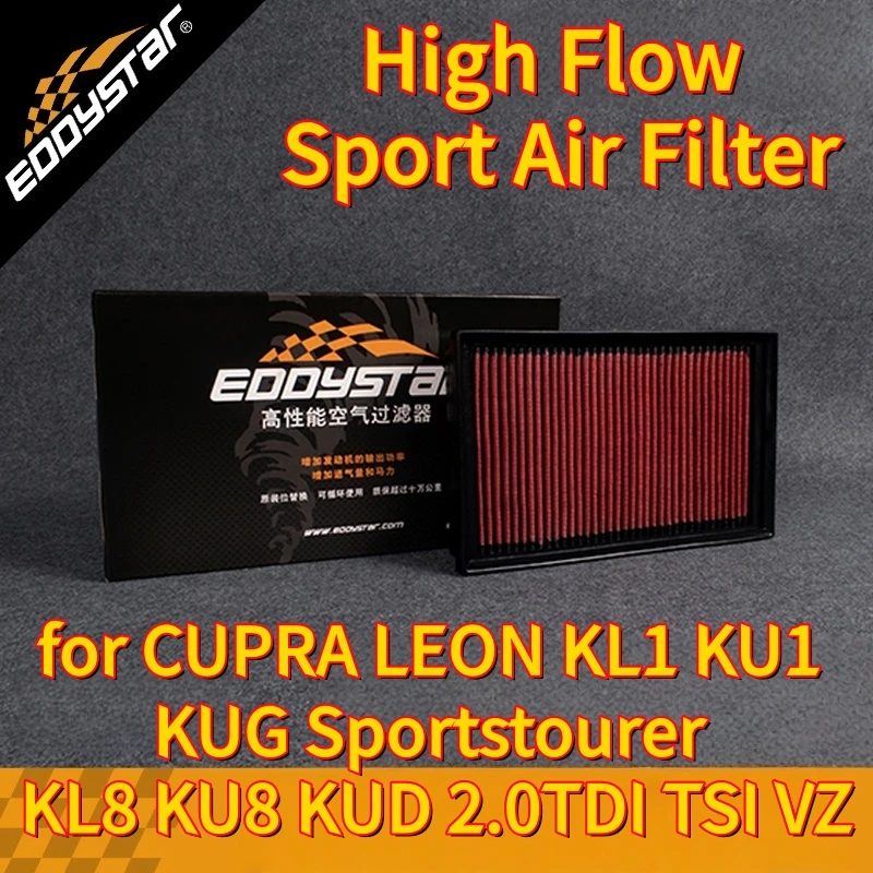 

High Flow Sport Air Filter for CUPRA LEON KL1 KU1 KUG Sportstourer KL8 KU8 KUD 2.0TDI TSI VZ Washable Racing Intake Filters