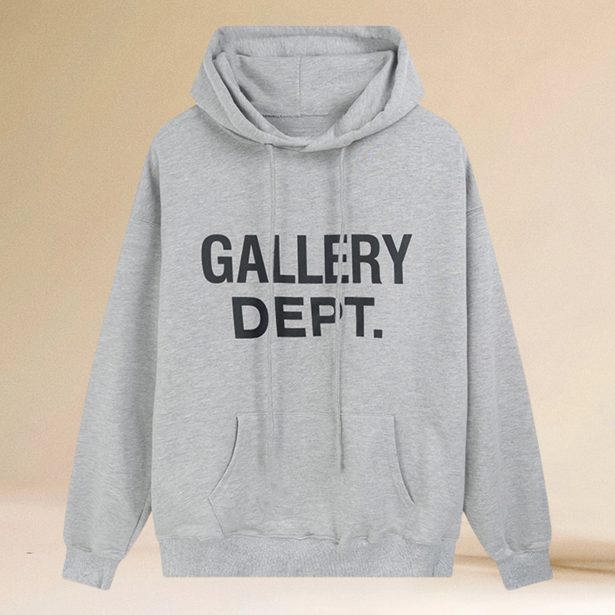 New Gallery Hoodie Dept with Letter Print - European Style Street Fashion - Loose Fit American High Street Cap Sleeve Shirt