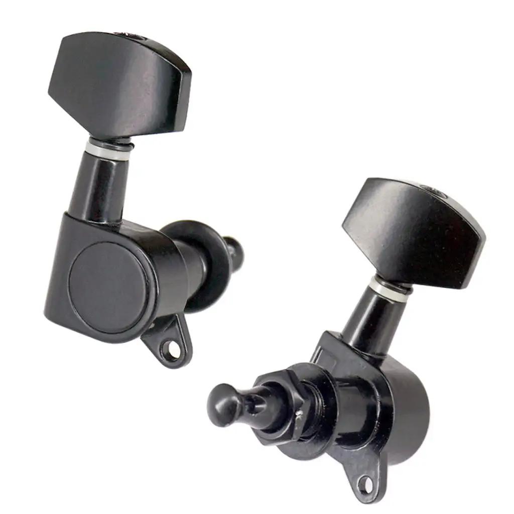 3R3L Guitar Tuners Black Sealed Machine Heads Precision Tuning Pegs Copper Zinc Alloy for Acoustic Electric Repair