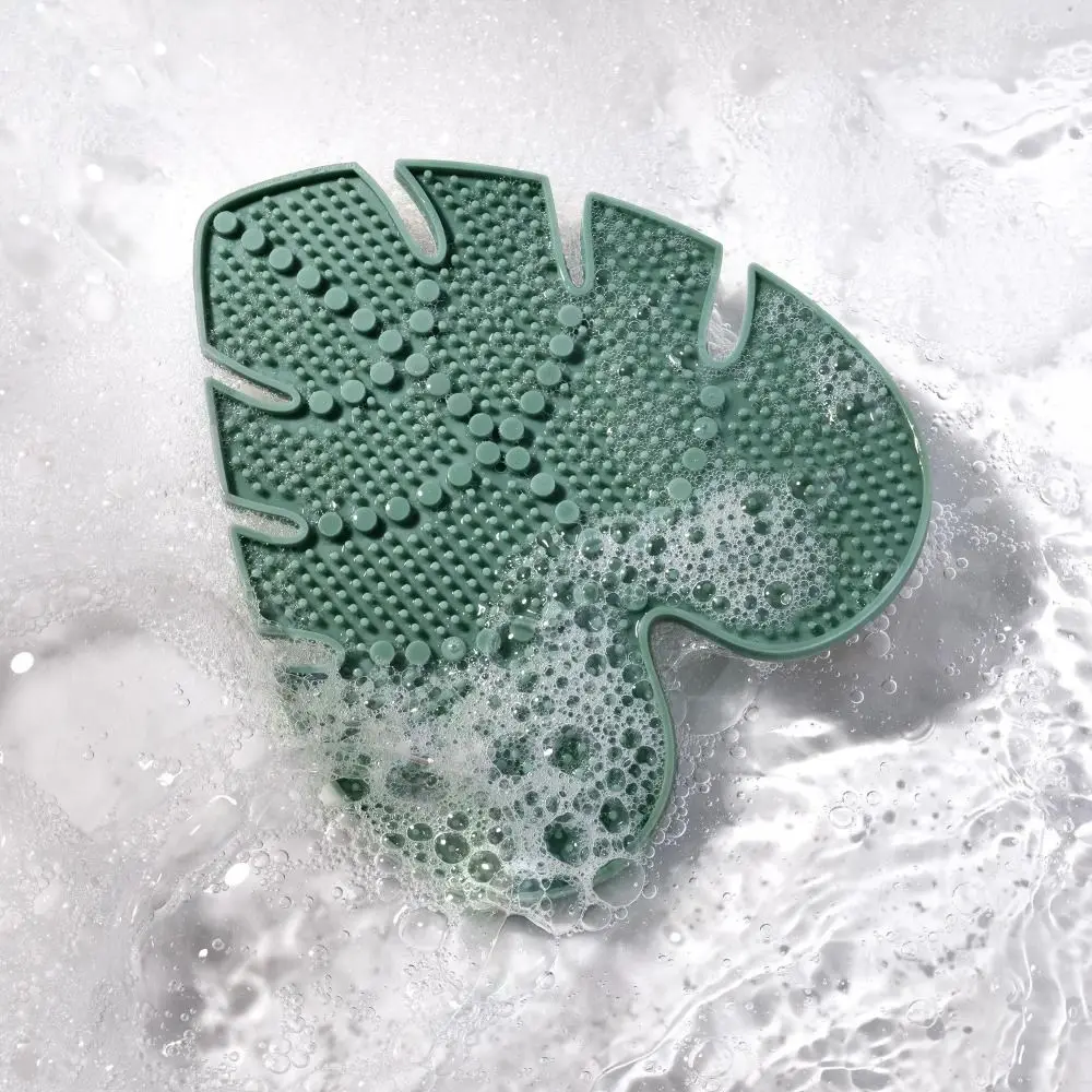 

Leaf-shaped Makeup Brush Cleaner Silicone Easy to Clean Cosmetic Cleaning Pads Anti-slip with Suction Cup Brush Cleaner