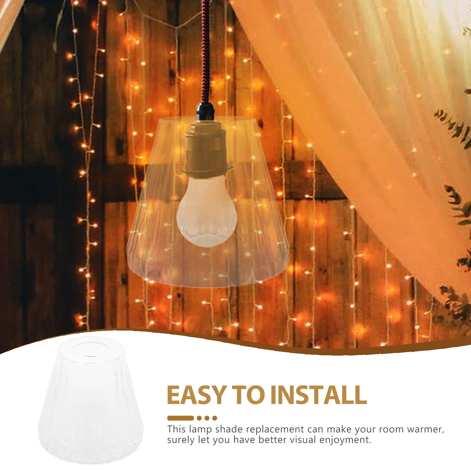 

Acrylic Lamp Shade Clear Plastic Replacement For E27 Pendant Table Floor Desk Lamp Home Hotel Bedroom Decor Lighting