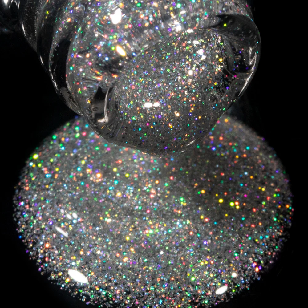 Kodies Gel holo graphische Dec klack Gel Nagellack Laser Silber funkeln Finish semi permanente UV-Maniküre Nägel Kunst versiegelung einweichen