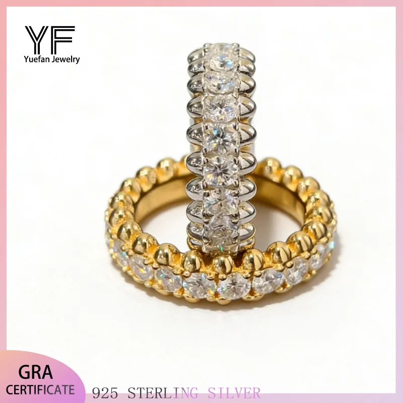 

S925 Silver Ful Moissanite 2.5mm Ring GRA Certified Plated 18k D Color VVS1 Diamond Wedding Party Rings Women Exquisite Jewelry