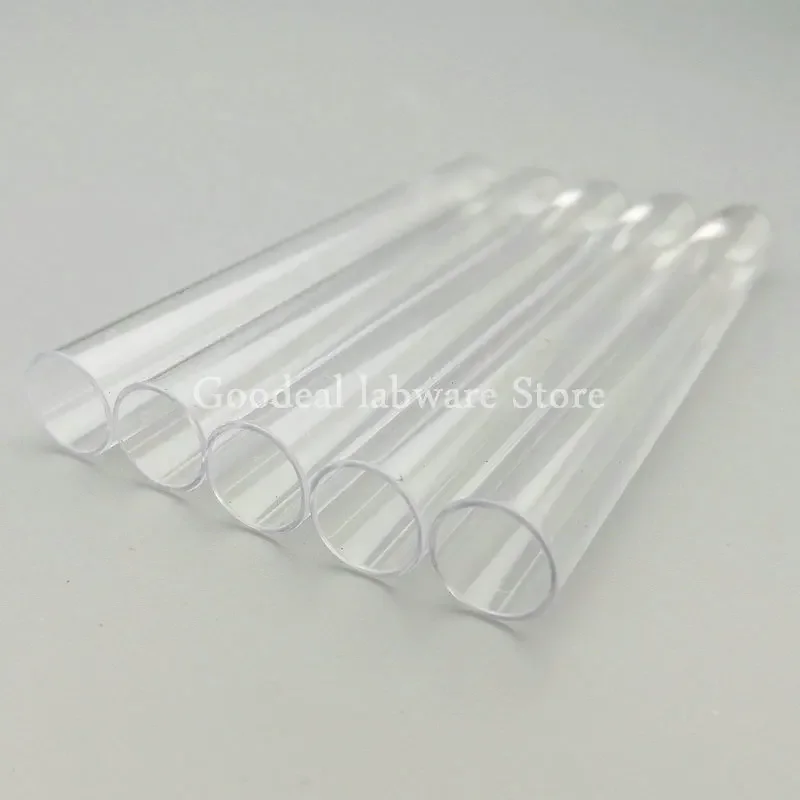 100pcs 12x100mm Transparent Plastic Round Bottom Test Tubes With Corks ,Party Candy Bottle Bath salt vials Wedding gift tube