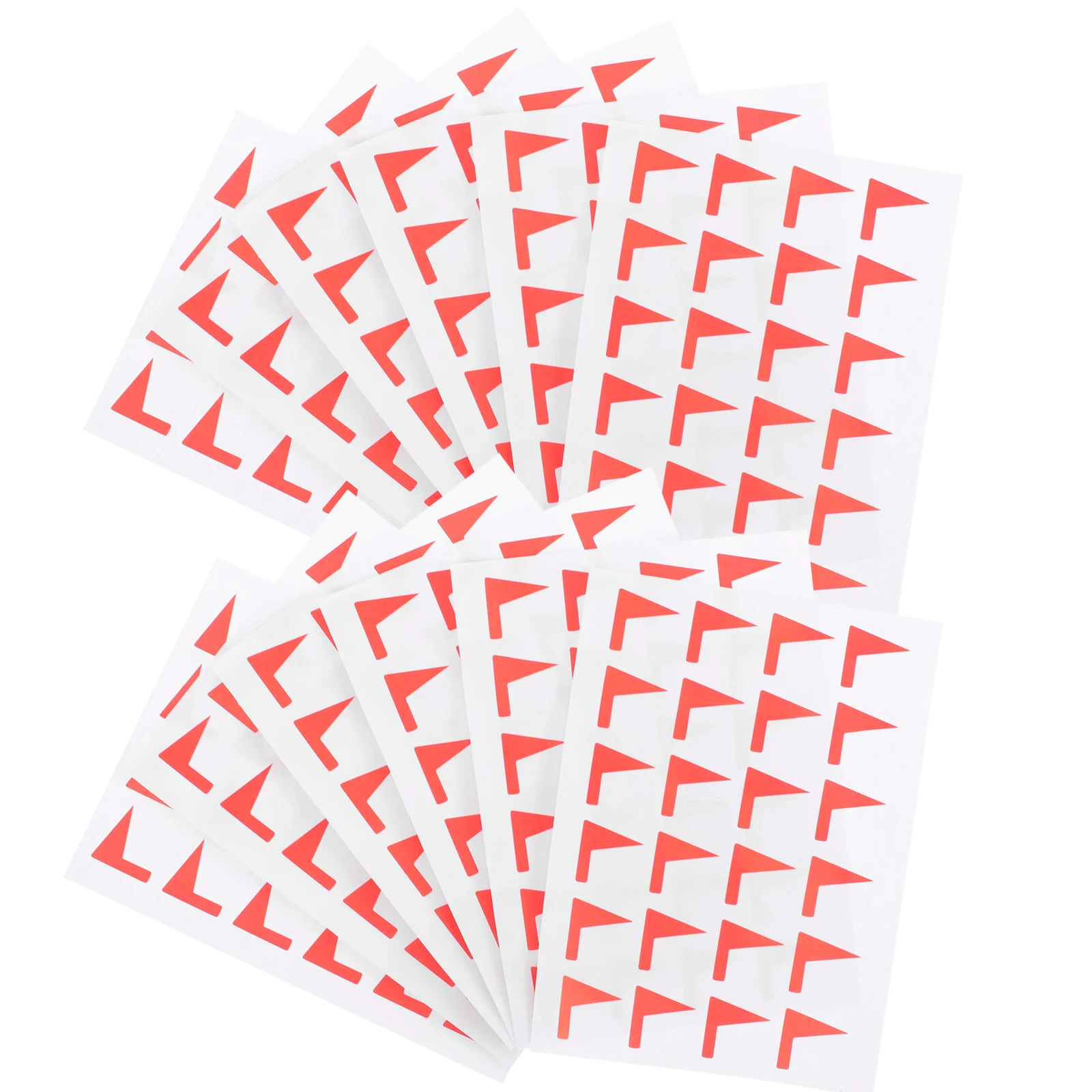 12 Sheets Stickers Label Decals Flag Shaped Adhesive Classification Self-adhesive Red