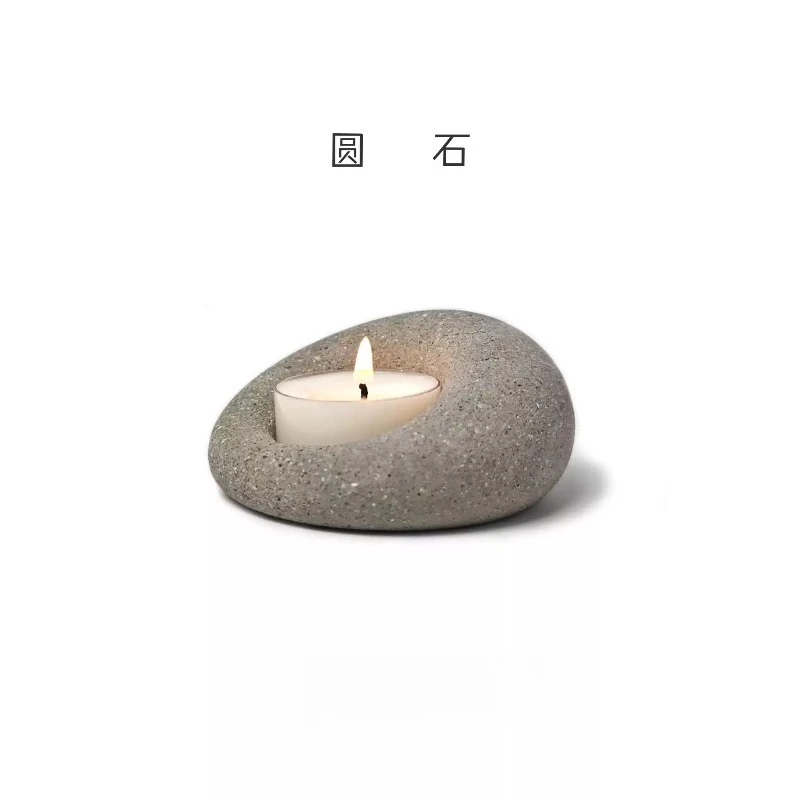 Zen Style Aromatherapy Candle Holder Decorative Stone Ornament Creative Home Atmosphere Decoration