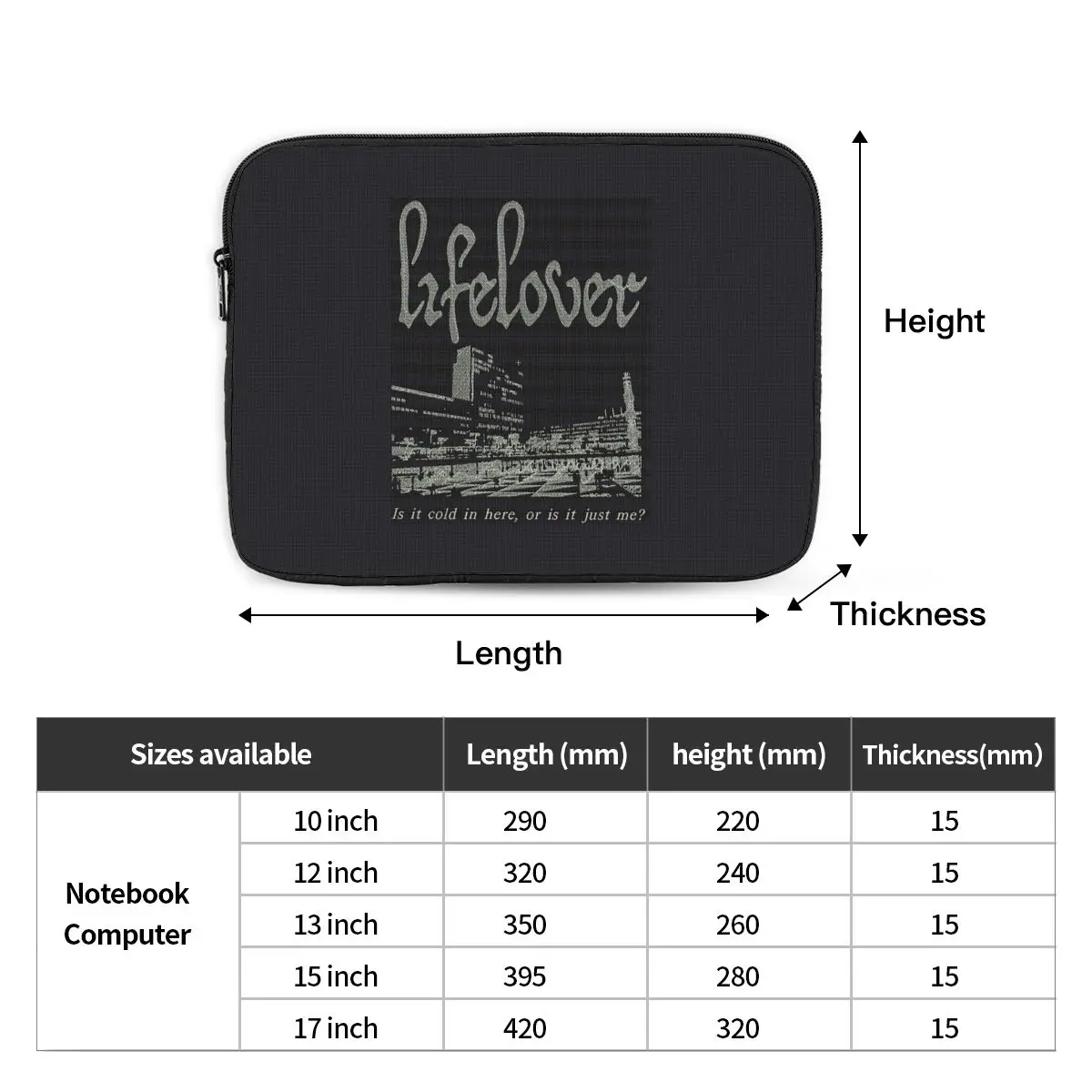 Lifelover Black Metal Band Depressive Rock Erotik Music  Case Pouch Notebook Sleeve Cover Bag Tablet Shockproof Case Bag