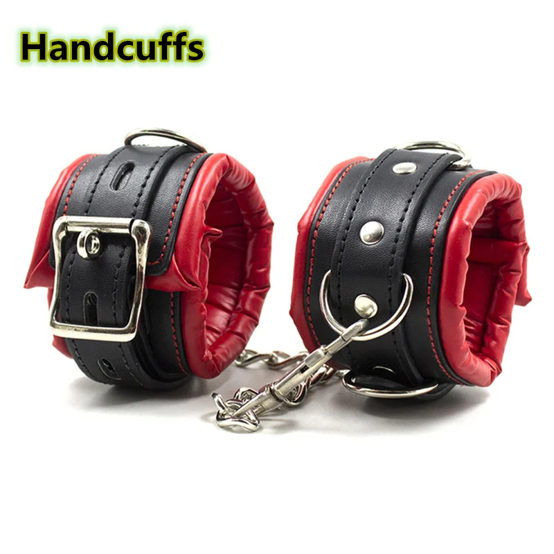 Adult Toys Metal Spreader Bar Leather Collar Sex Handcuffs Ankle Cuffs BDSM Bondage Set Open Leg Restraints Sex Toys for Couples