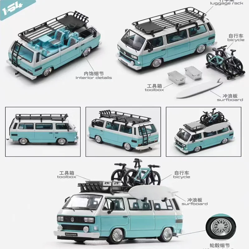 مورتال 1/64 VW T3 الناقل BBS محور عجلات سبيكة موتور لعبة السيارة يموت الصب نموذج معدني جمع الصبي هدية الكريسماس