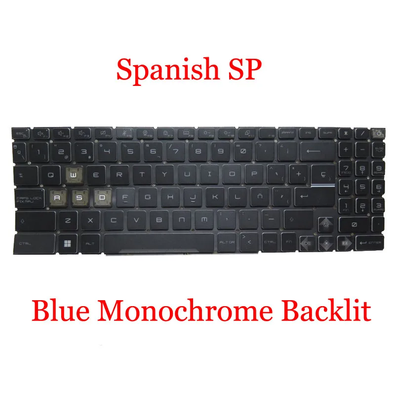 Imagem -05 - Teclado Retroiluminado Monocromático para Msi Cyborg 15 A12u A12udx A12ve A12vf A13udx A13v A13ve A13vf Ms15k1 fr jp sp kr tr tr Reino Unido Eua