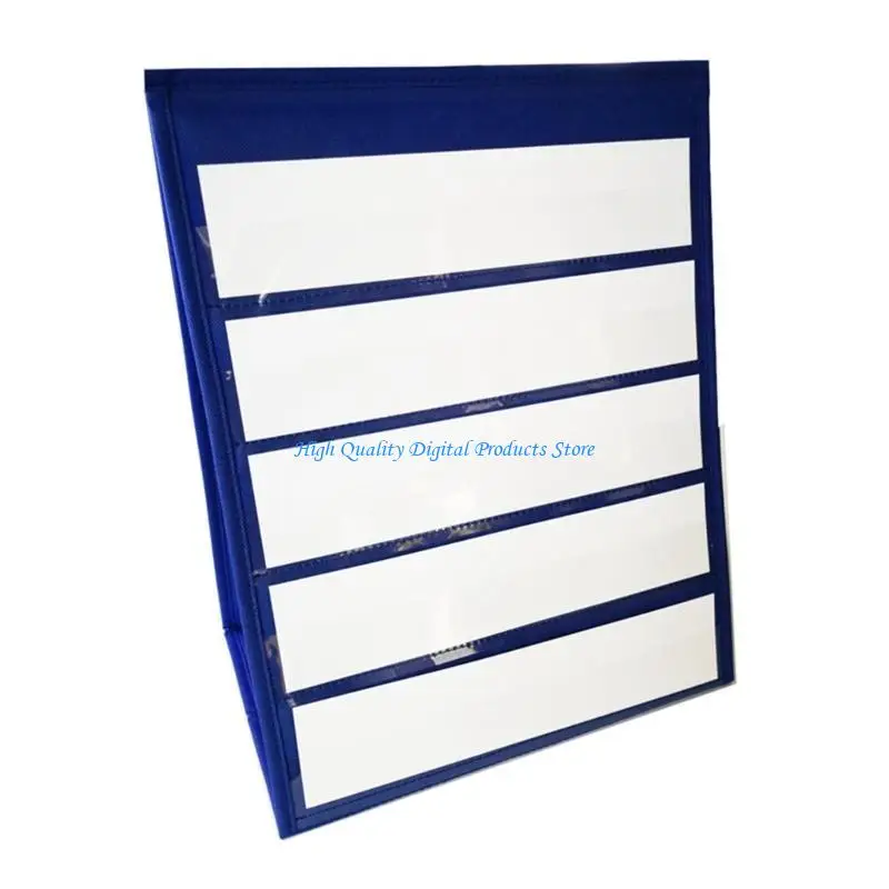 U2JE Desk Pocket Chart Tent for Sentence Strip, Pocket Chart Calendar, Desktop Sentence Strips File Holder with Blank Cards