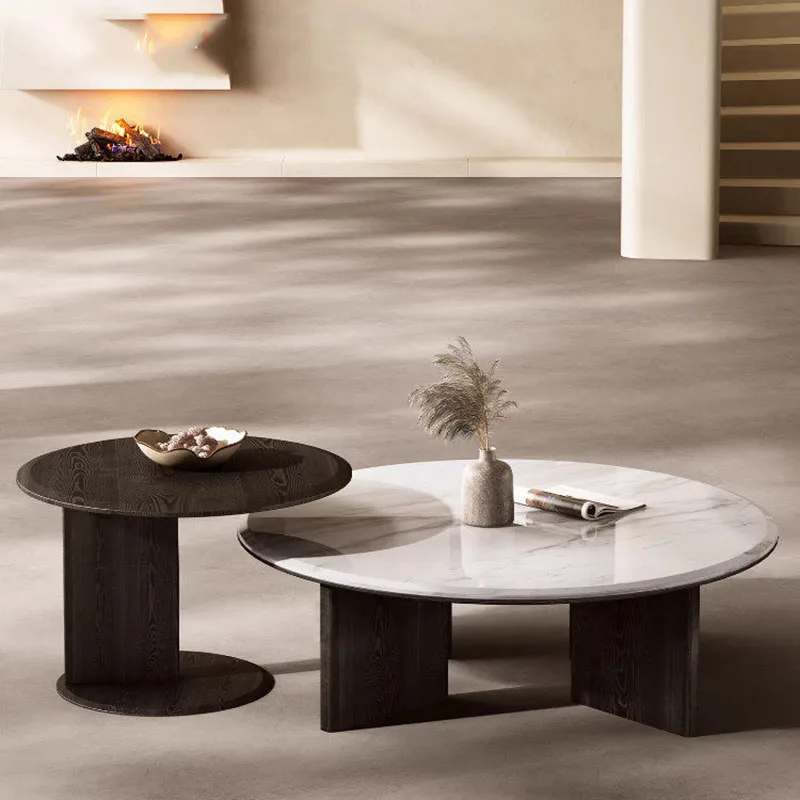 

Cheap Simple Coffee Table Round Clear Minimalist Decoration Designer Side Table Nordic Space Saving Mesa Auxiliar Home Furniture