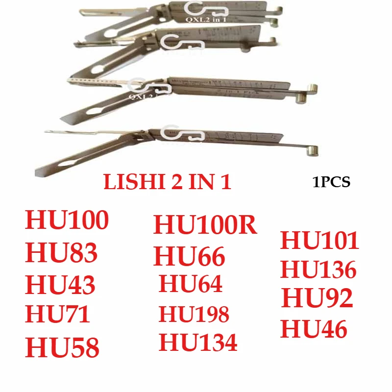 

1PCS Lishi 2 in1 HU100 HU100(10) HU100R HU101 HU64 HU66 HU83 HU92 HU46 HU198 HU134 Kit Car Door Open Complete Set Ganzua Pick