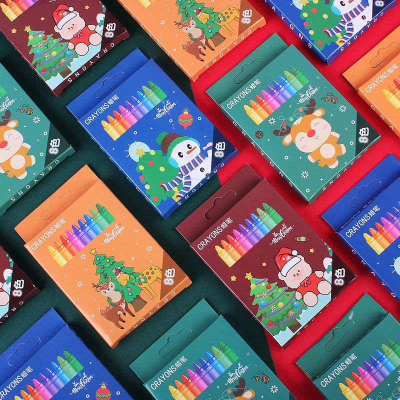 8 ألوان غير سامة تلوين النفط اللوحة طالب عيد الميلاد أقلام باستيل لرسم أقلام رصاص ملونة القرطاسية لهدايا الأطفال