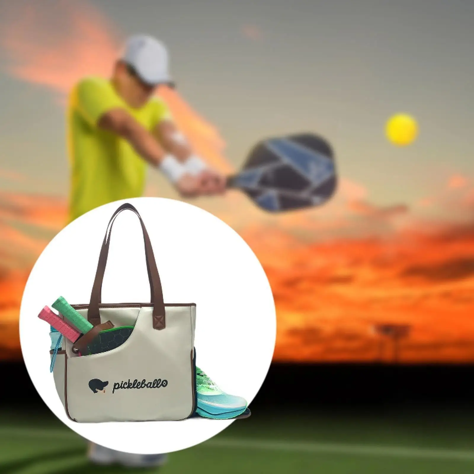

Pickleball Tote Bag Inner Storage Pockets Multifunctional Table Tennis Bag