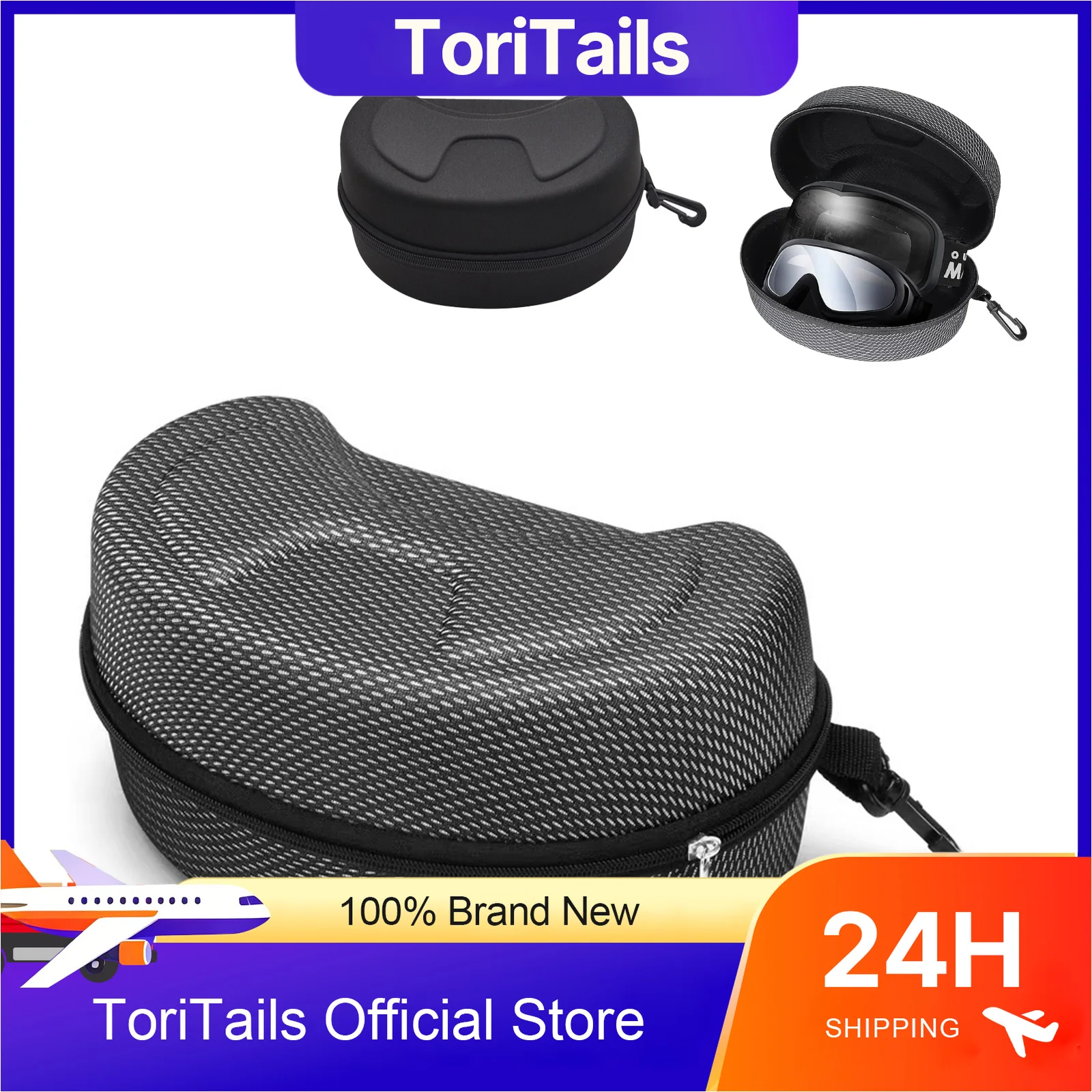 Eva Ski Glasses Protector Case Snowboard Skiing Eyewear Carrying Case Zipper Hard Box Holder Without Goggles