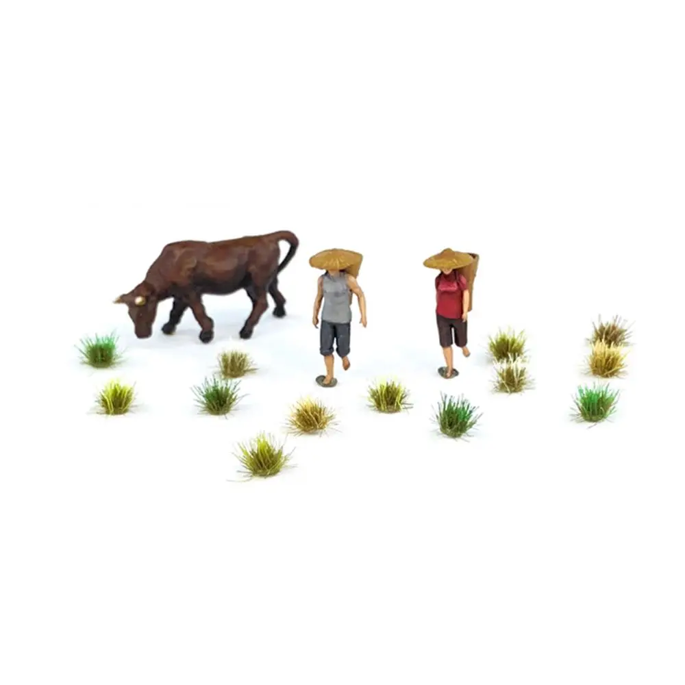Miniatura de hierba artificial para modelismo de paisajes de trenes, mesa de arena y simulación de construcción, modelo estático, racimo de hierba artificial, racimo de hierba estática