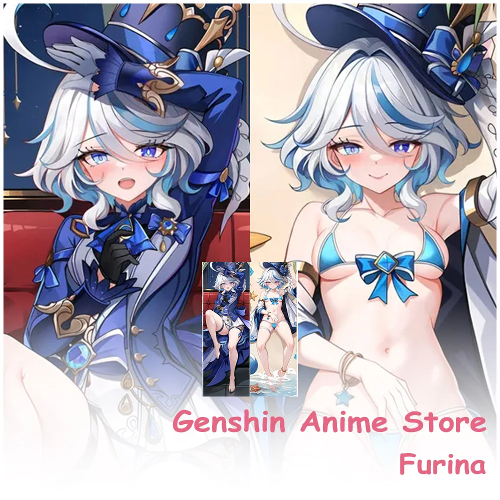 

Наволочка с рисунком тела Furina, аниме, двухсторонний принт Genshin Impact Furina Dakimakura, наволочка, реквизит для косплея 50x150