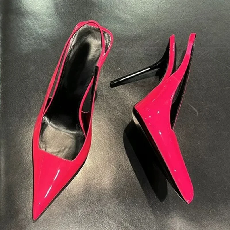 Eilyken Sexy Slingbacks Woman Pumps Sandals Street Style Elegant Pointed Toe Thin High Heels Stripper Party Ladies Shoes