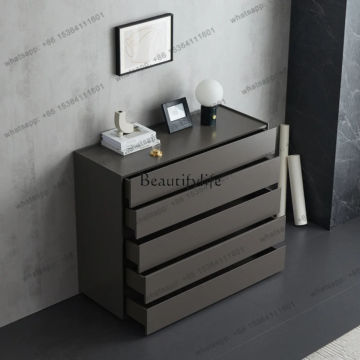 Customization 26Italian minimalist chest of drawers, storage at the end of the bed, modern minimalist entrance decorative cabine