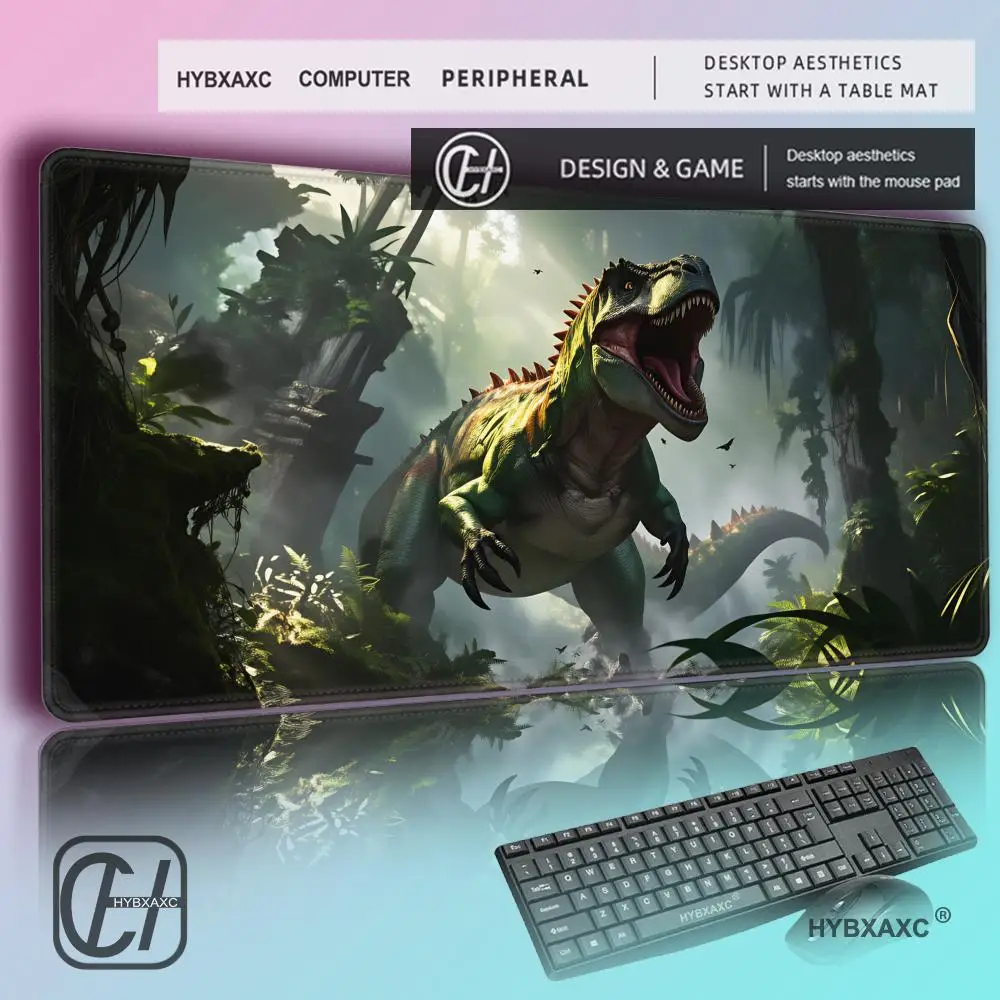 

HYBXAXC Jungle Dinosaur Magic Party Game Mat Durable Rubber for MTG and TCG Games Mouse Pad Desk Mats Party Friendly Design
