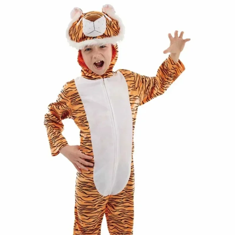 CosplayNew disfraz de moda disfraz de animales tigre disfraz para niños cosplay Halloween carnaval niña niños traje mono regalo de tigre