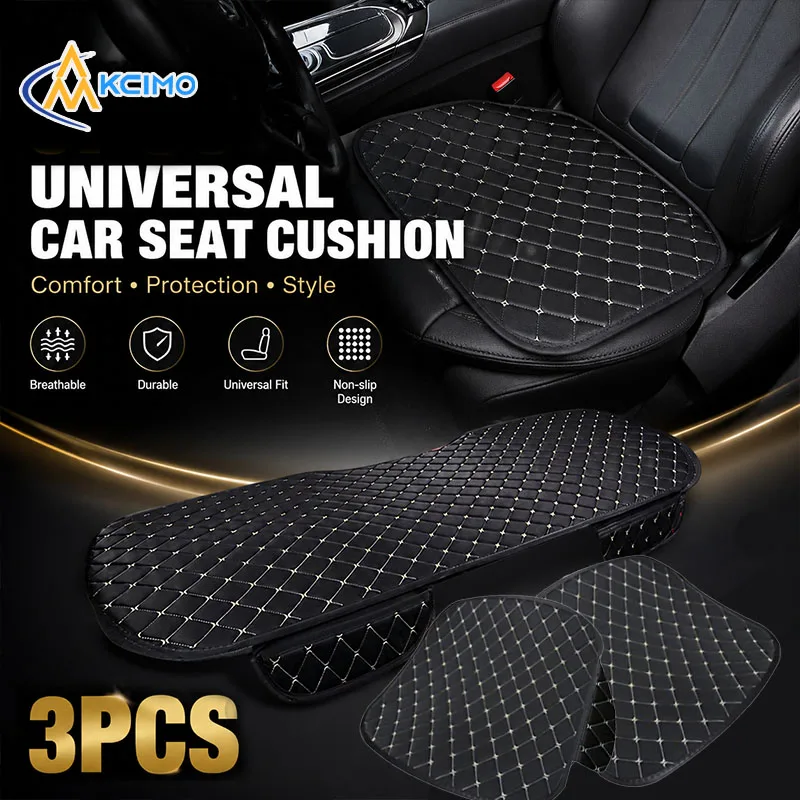 Universal 3Pcs Car Seat Cushion Breathable Non Slip Auto Seat Protector Pad Durable Comfortable Car Interior Accessories