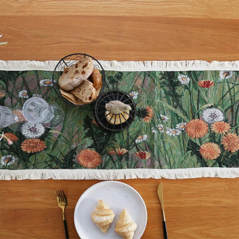 Retro table flag long tablecloth insulated placemat cotton and linen tea clothwedding centerpieces for table runners