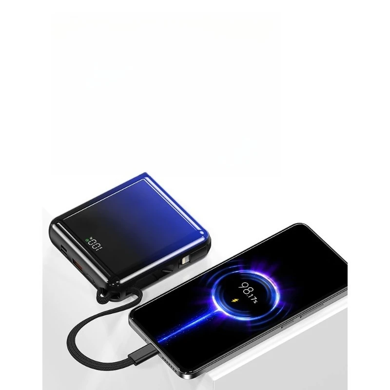 20000mAh Fast-charging Power Bank with Built-in Cable Large Capacity Mobile Power Supply