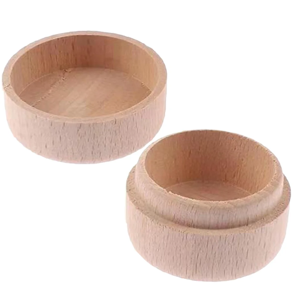 

Wooden Ring Box Wedding Ceremony Round Jewelry Organizer Portable Compact Size Romantic Decorations for Night Events