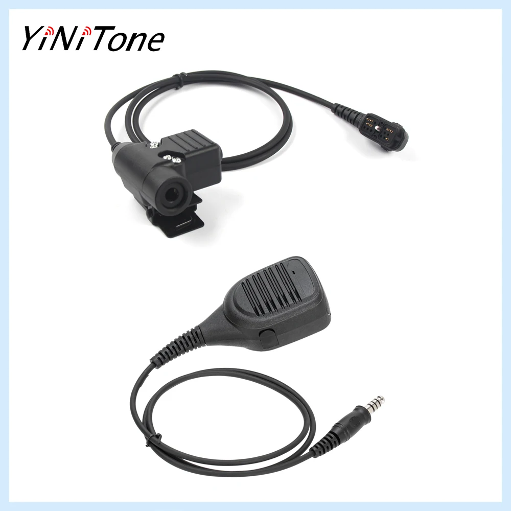 Walkie Talkie CB Radio 7.1mm NATO Speaker Mic with U94 PTT Adapter For Hytera PD780 PT580H PD780G PD782 PD782G PD785