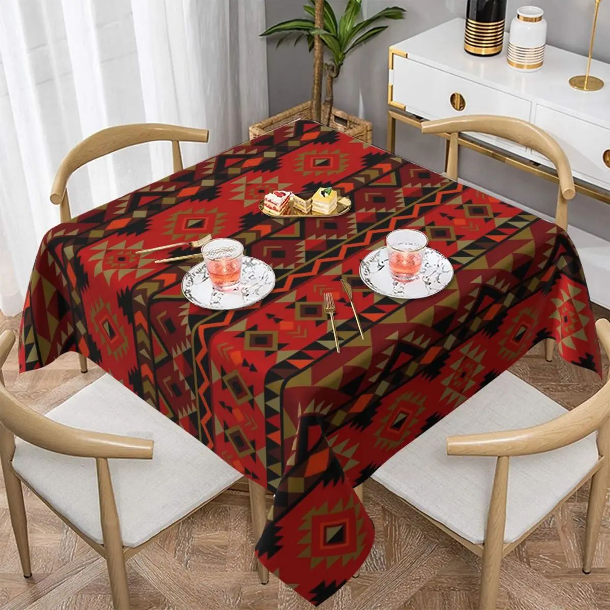 Tablecloth Vintage Ethnic Table Cloth Red Aztec Elegant Tablecloths Table Cover Design Events Dining Tables Table Decoration