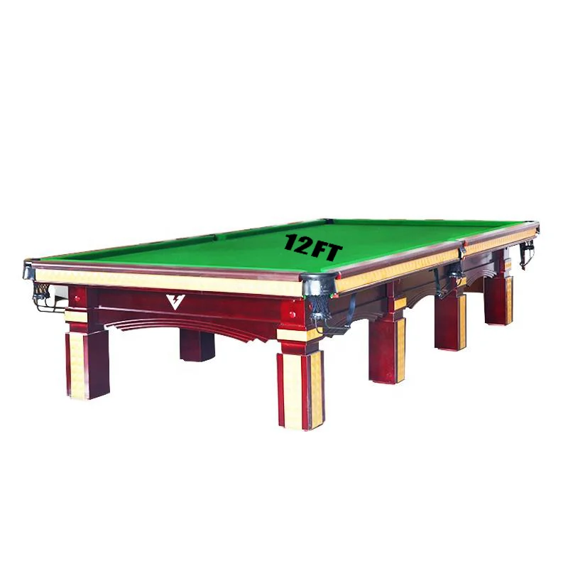 Wholesale 2024New Design Tournament Standard Steel Cushion Solid Wood 12ft English Style Snooker Super Power Table for Game Play