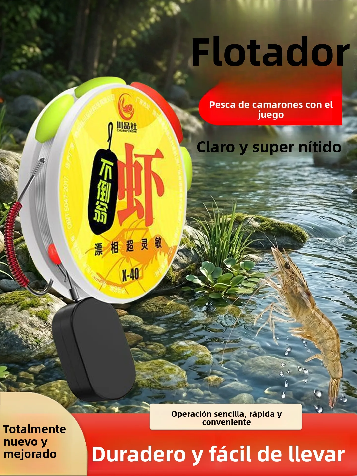 Juego de Líneas de Pesca de Camarones con Doble Anzuelo, Sistema Weeble Wobble sin Ajustes Necesarios, Línea Principal de Nai...