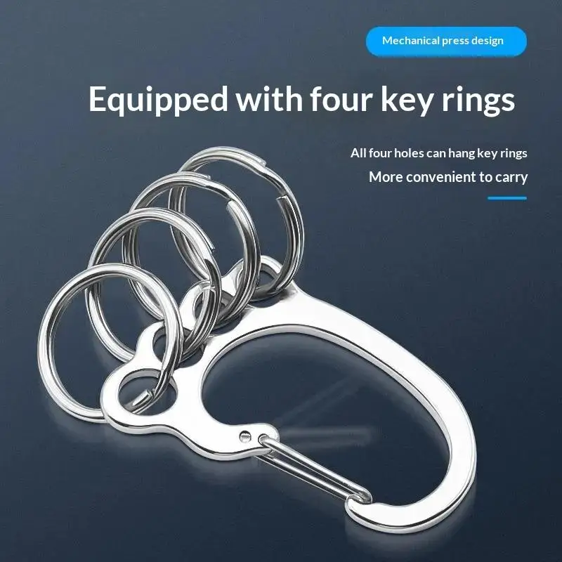 Fußförmiger Karabiner-Schlüsselanhänger aus Edelstahl, rostfrei, mit mehreren Aufhängelöchern für den täglichen Gebrauch, Outdoor-Wanderungen und Reisen. – Detail 5