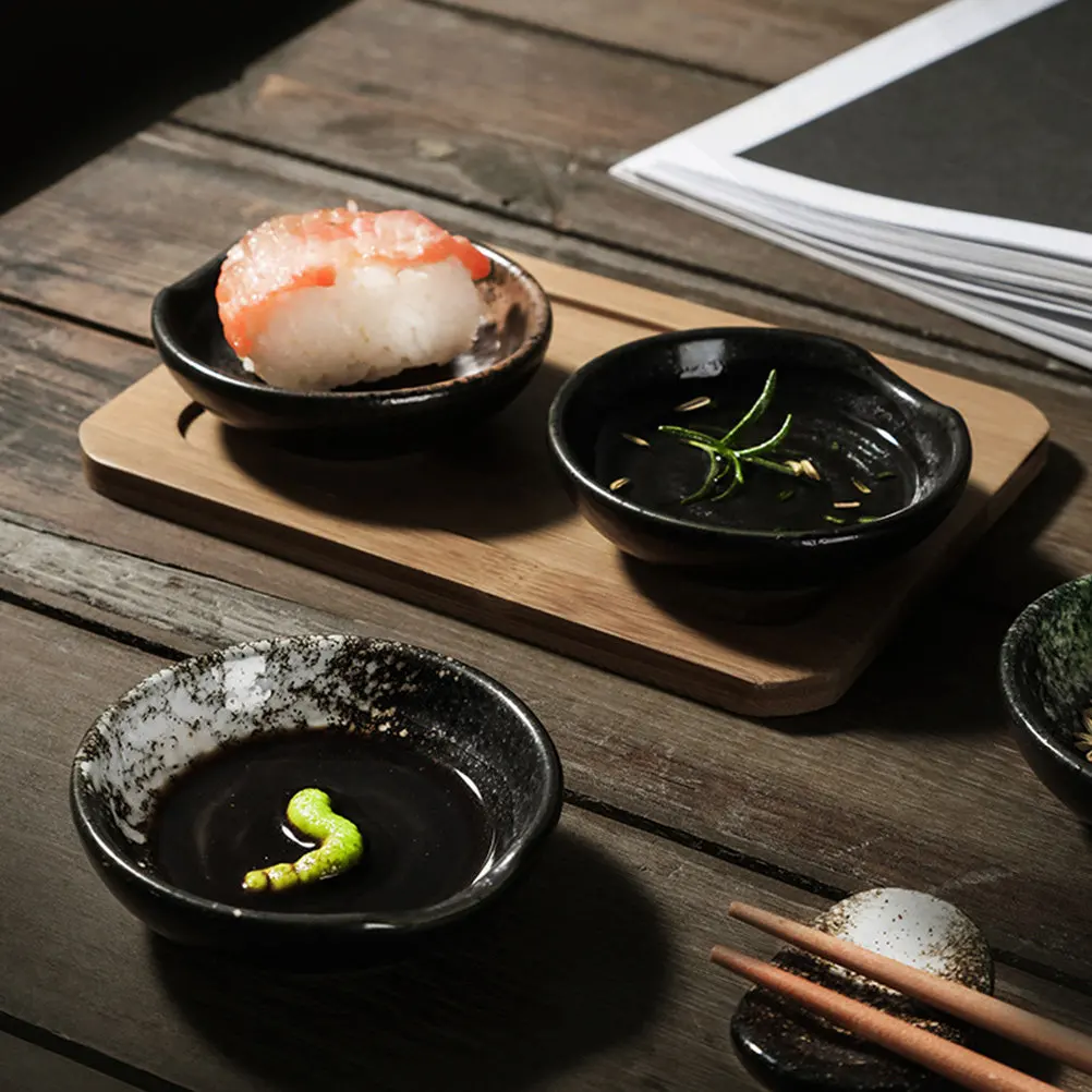 

5Pcs Ceramics Sauce Bowls Creative Round Japanese Style Small Saucer for Soy Sauce Dipping Seasoning Dish Mini Household Tray