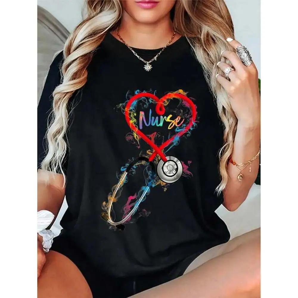 

Plus Size 100% Watercol Nurse Life Nursing Nurse Week T-Shirt 0XL-4XL