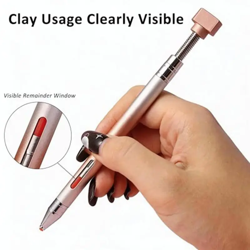 

A64Z Rhinestone Picker Tool, 2PCS Double-End Painting Pens With Wax Metal Refillable Wax Pen For Dotting Tool Art, Picker