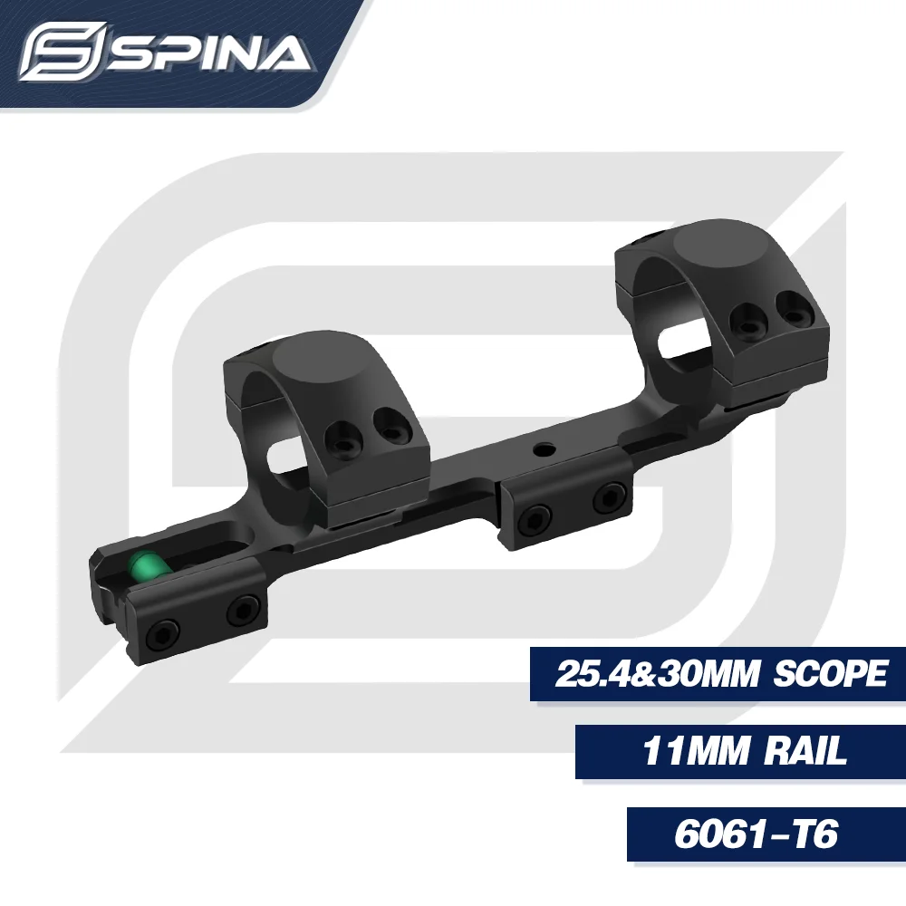 

​​Двойные Кольца SPINA OPTICS 6061-T6 25.4&30мм: Креп. 11мм Шина с Пузырьк. Уровнем - Для Огнестр. Оружия Под .22LR/.308 и др​​