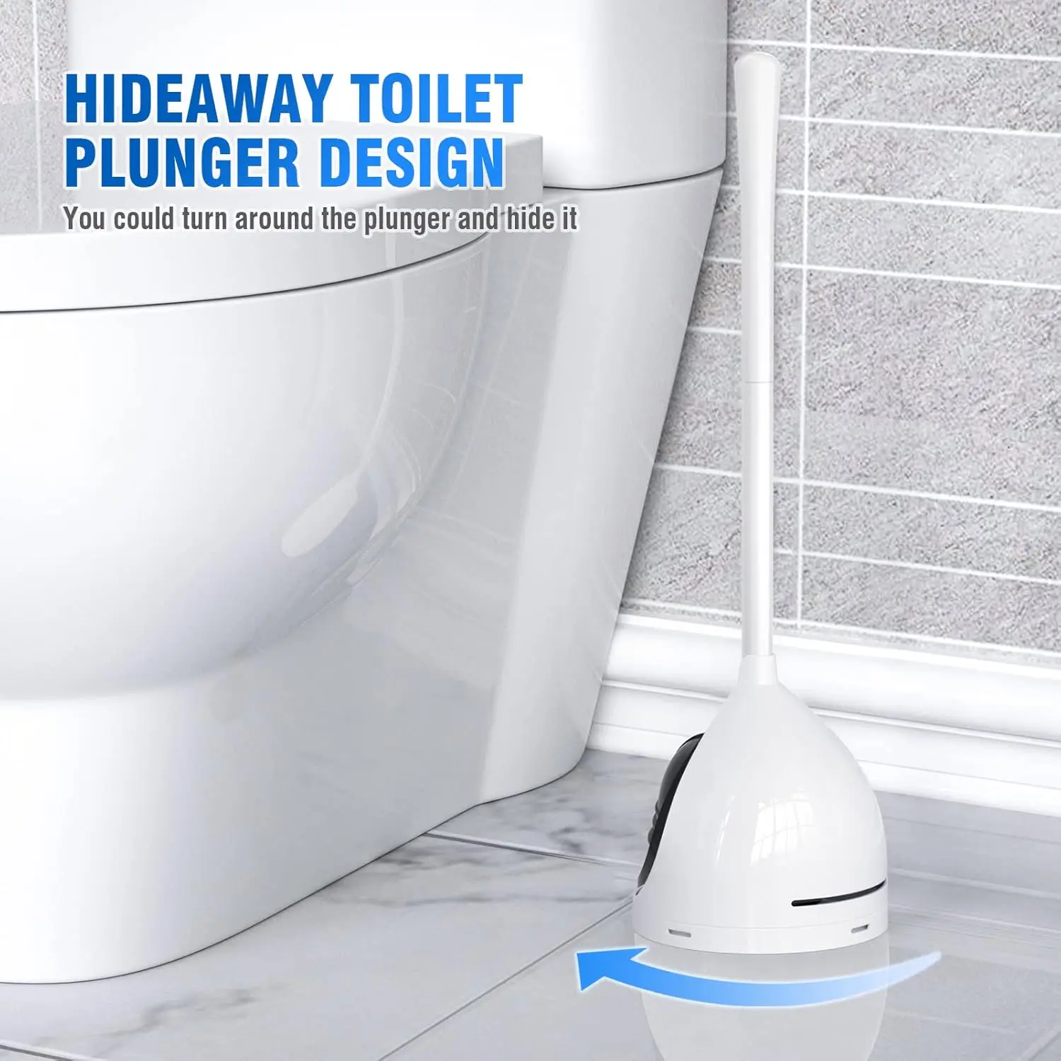 Kit com 2 Desentupidores de Vaso Sanitário Multiuso com Suporte para Ralos de 5,7 Polegadas, Ferramenta de Banheiro Branca de Alta Resistência