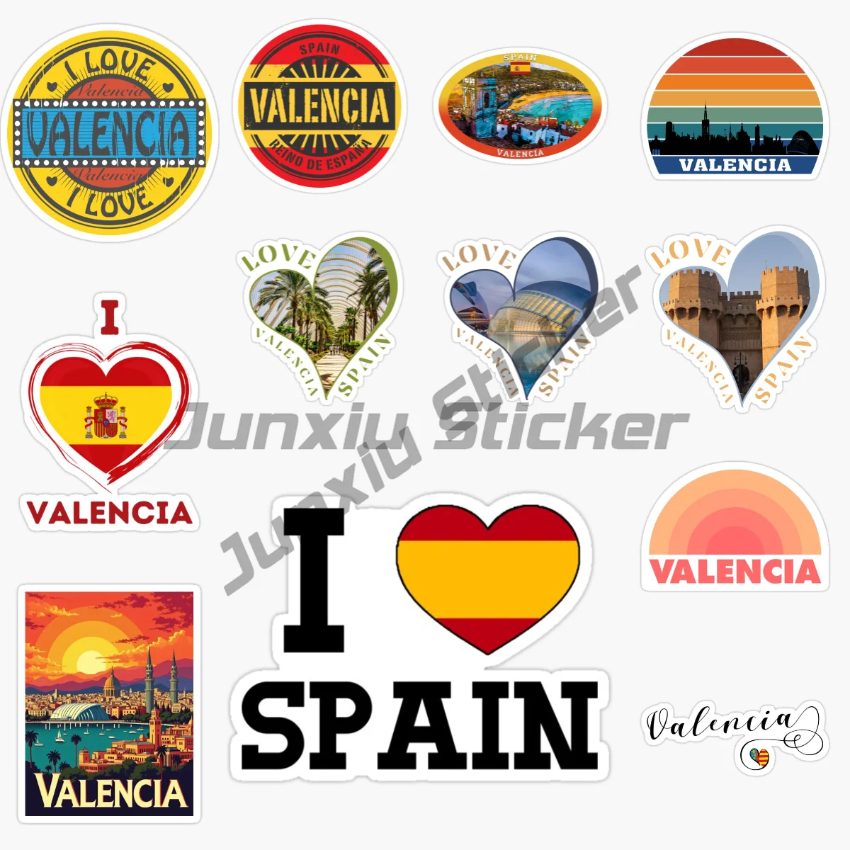 Valencia Sunshine Beach Resort Scenic Hiking Vinyl Car Stickers Self Adhesive Stickers in Spain